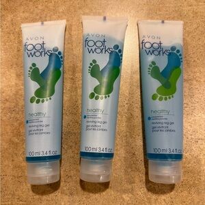 Lot 3 Avon Foot Works Healthy Peppermint Oil Reviving Leg Gel 3.4 fl. oz. NOS